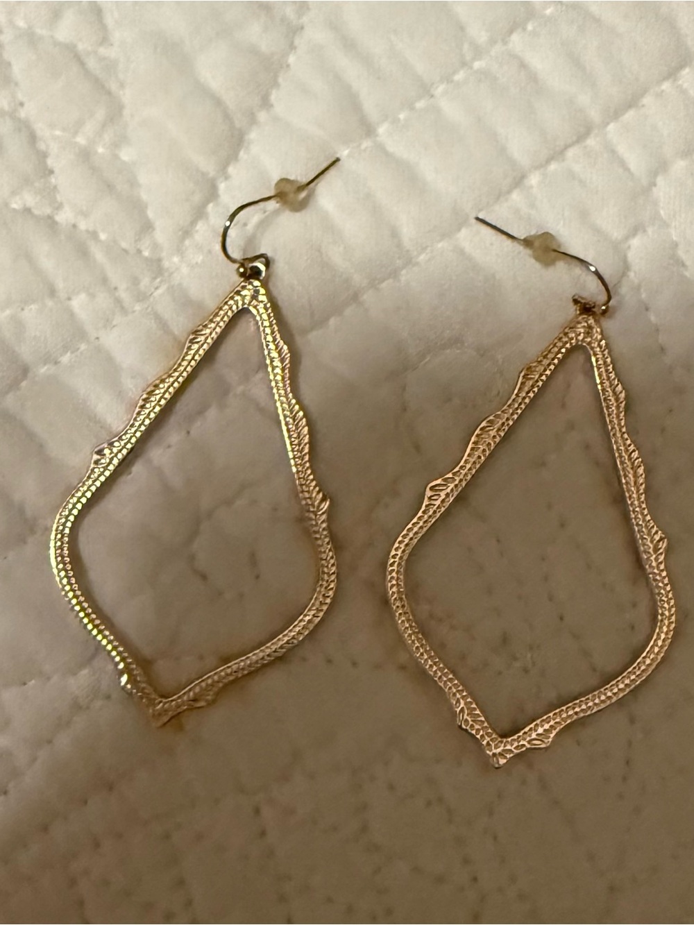 Kendra Scott Rose Gold Textured Open Drop Earrings - Women Jewelry